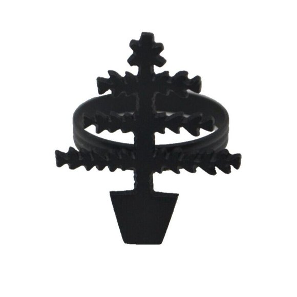 Set of 6 - Metal Christmas‎ Tree Napkin Rings - Picture 3 of 4